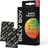A box of Billy Boy condoms with two individual condom wrappers in the foreground. Náhľad obrázku produktu