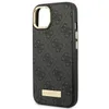 A black iPhone case with a gold trim and a repeating Guess logo pattern. Náhled obrázku produktu