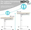 Diagram showing the adjustable height of a children's desk. Produktbild-Vorschau