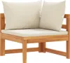 Divano ad angolo vidaXL con cuscini bianco crema, in legno Anteprima dell’immagine prodotto 6