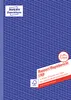 A close-up view of a blue cover with repeating text pattern, featuring the Avery Zweckform logo and product details. Produktbild-Vorschau
