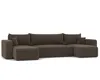 A brown sectional sofa is shown against a white background. Voir les images du produit