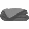 A folded gray comforter is shown against a white background. Voir les images du produit