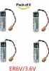 Four Toshiba ER6V 3.6V lithium batteries with wires and connectors, arranged in a grid. Produktbild-Vorschau