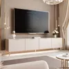 A modern living room with a TV stand and television. Voir les images du produit