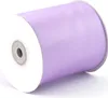 75mm breites, 25m langes, einseitig glänzendes fliederfarbenes Satinband auf Rolle. Perfekt für Bastelprojekte und Geschenkverpackungen Produktbild-Vorschau