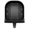 A top-down view of an empty black air fryer basket with a grill insert. Produktbild-Vorschau