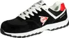A single black Dunlop shoe with white laces and red accents. Produktbild-Vorschau