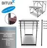 Collage of images showing a folding table and its features. Produktbild-Vorschau
