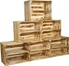 6 x Massive  geflammte Holzkisten Schuhregal Ablageregal Produktbild-Vorschau 5