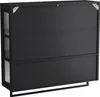 A black cabinet with a glass door on the left side and three doors on the right side, shown from a slight angle. Produktbild-Vorschau
