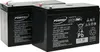 Two black rechargeable batteries are shown in the image. Produktbild-Vorschau
