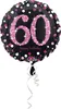 amscan Folienballon Sparkling 60 pink/schwarz Ø43cm Produktbild-Vorschau 2