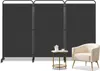 Izrielar Paravent mit Rollen 3 teilig Anthrazit 263x180 cm Produktbild-Vorschau 8
