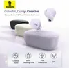 A marketing image showcasing Baseus Bowie E18 True Wireless Earphones in multiple colors, with feature callouts at the bottom. Anteprima dell’immagine prodotto