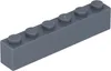 A single dark gray LEGO brick with six studs is shown from a slightly elevated side angle against a white background. Anteprima dell’immagine prodotto