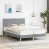 vidaXL Rama łóżka z zagłówkiem jasnoszara 140 x 190 cm Podgląd zdjęcia produktu 2