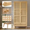 A wardrobe with callouts highlighting its features and materials. Náhled obrázku produktu