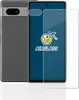 A smartphone and a screen protector are displayed against a white background. Produktbild-Vorschau