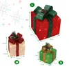 Three illuminated Christmas gift boxes of different sizes, labeled S, M, and L, with dimensions indicated. Podgląd zdjęcia produktu