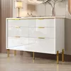 Credenza moderna Merax con 6 cassetti in bianco e oro, Anteprima dell’immagine prodotto 2