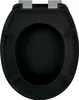 A top-down view of a black toilet seat. Náhľad obrázku produktu