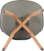 Underside of a gray chair with wooden legs. Náhled obrázku produktu