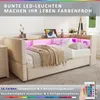 A bed with LED lighting and storage space shown in a room setting. Anteprima dell’immagine prodotto