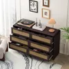 OKWISH Commode en Rotin Marron avec 6 Tiroirs - Meuble de Voir les images du produit 2