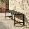 Gartenbank 2-Sitzer Stahl verzinkt, 117x36x44 cm, Schwarz, Produktbild-Vorschau 4