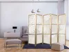 A bedroom scene with a folding screen as a room divider. Voir les images du produit