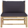 Garten-Mittelsofa mit Dunkelgrauen Kissen Bambus Produktbild-Vorschau 3