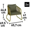 A single armchair with dimensions indicated by measurement lines and text. Produktbild-Vorschau