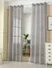 WOLTU 2er-Set Gardinen transparent mit Ösen Leinen Optik, Produktbild-Vorschau 2