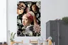 MuchoWow® Poster Mädchen mit Perlenohrring - Blumen - Produktbild-Vorschau 2