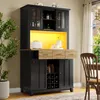 Flieks Küche Hochschrank Küchenbuffet mit LED, Produktbild-Vorschau 1