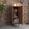vidaXL Sideboard brun aspect chêne 34,5x34x90 cm Bois Voir les images du produit 4