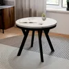 Esstisch ARI Rund 90-190 cm Ausziehbar Marmor Bianco Weiß Produktbild-Vorschau 1