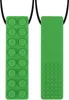 Two green chewable pendants on a white background. Produktbild-Vorschau