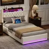 A bedroom scene featuring a bed with a headboard and LED lighting. Náhled obrázku produktu