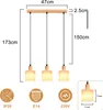 ZMH lampa wisząca drewniana biała lampa stołowa 3 płomienna Podgląd zdjęcia produktu 4