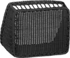 A black wicker-like basket. The basket has a woven texture and is shaped like a cube with the top open. Produktbild-Vorschau