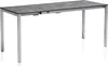 A rectangular outdoor table with a grey speckled top and silver legs, shown against a white background. Produktbild-Vorschau