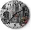 Wanduhr - Rund - Glasuhr - Rot Fahrrad Allee - 40x40cm - Produktbild-Vorschau 1