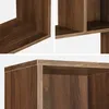 Close-up views of a wooden bookshelf with multiple compartments. Produktbild-Vorschau