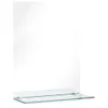 A clear shot of a glass shelf attached to a mirror. Podgląd zdjęcia produktu