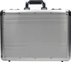 A front view of a silver aluminum attaché case. Anteprima dell’immagine prodotto