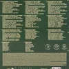 A dark green background with multiple columns of text detailing product information. Produktbild-Vorschau