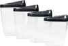 Four clear storage containers with black lids are arranged in a row against a white background. Produktbild-Vorschau