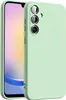 A light green phone case is shown next to a smartphone.